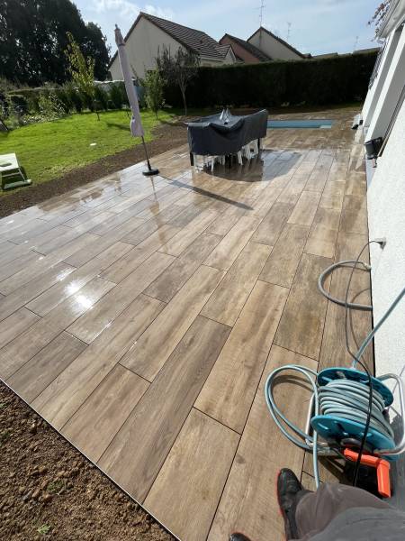 réalisation d'une terrasse en gré cérame